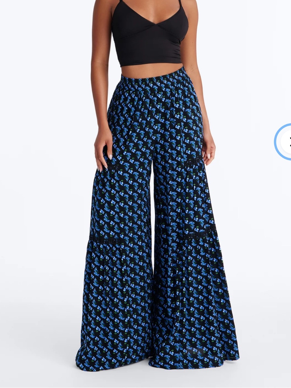 Wide Leg Floral Pants